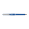 Plastic roller pen with a rubber tip and black ink. in blue