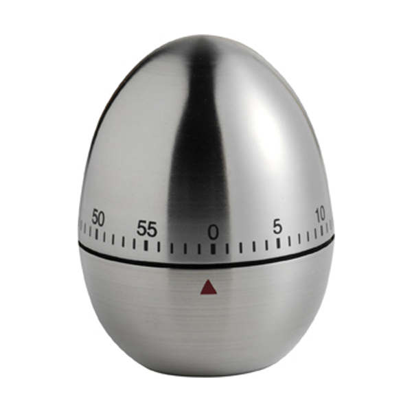 Deluxe metal kitchen timer in silver