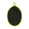 Neoprene oval shaped oven glove. in lime