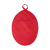 Neoprene oval shaped oven glove. in red