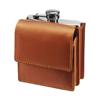 6oz Stainless steel hip flask in brown