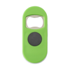 Bottle opener with large clip and magnet. in light-green