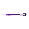 Push cap plastic ballpen with a girl figure, black ink.   in purple