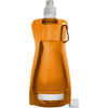 Foldable plastic water bottle in orange