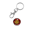 Metal Trolley 12-sided Coin Keyring in red