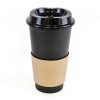 Cafe 500Ml Plastic Single Walled Take Out Style Coffee Mug in black