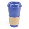 Cafe 500Ml Plastic Single Walled Take Out Style Coffee Mug in blue
