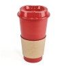 Cafe 500Ml Plastic Single Walled Take Out Style Coffee Mug in red