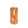 Metallic Fold Up Bottle 400Ml Metallic Reusable Roll Up Bottle in orange