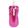 Metallic Fold Up Bottle 400Ml Metallic Reusable Roll Up Bottle in pink