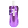 Metallic Fold Up Bottle 400Ml Metallic Reusable Roll Up Bottle in purple