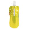 Metallic Fold Up Bottle 400Ml Metallic Reusable Roll Up Bottle in yellow
