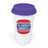 Plastic Take Out Mug 400Ml Double Walled White Plastic Take Out Style Coffee Mug in purple