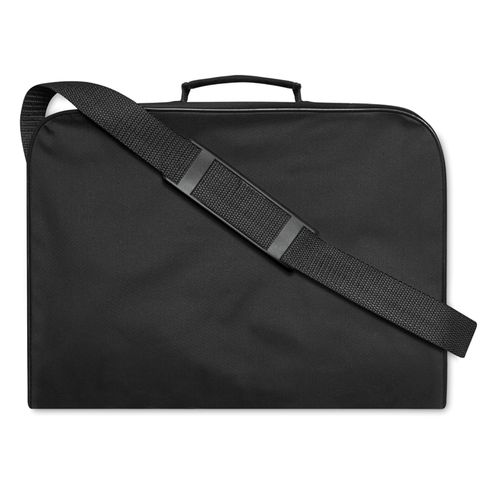 Document Bag W/ Shoulder Strap in black