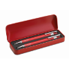 Ball Pen Set In Metal Box in red