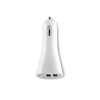 Usb 2X Car Charger in white