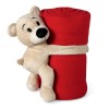 Fleece Blanket With Bear in red