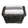Set Of 3 Towels In Basket in grey