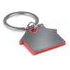 House Shape Plastic Keyring in red