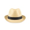 Natural Straw Hat in black