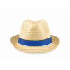 Natural Straw Hat in royal-blue