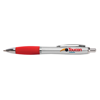Metal Curvy Ballpen in silver-and-red
