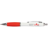 Metal Curvy Ballpen in white-and-red