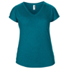 Anvil Women'S Triblend V-Neck Tee in heather-galapagos-blue