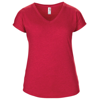 Anvil Women'S Triblend V-Neck Tee in heather-red