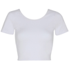 Cotton Spandex Jersey Crop Tee (Rsa8380) in white