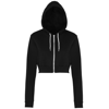 Flex Fleece Crop Hoodie (F397) in black