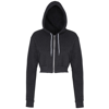 Flex Fleece Crop Hoodie (F397) in dark-heather-grey