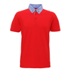Men'S Chambray Button-Down Collar Polo in reddenim