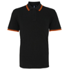 Men'S Classic Fit Tipped Polo in black-orange