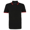 Men'S Classic Fit Tipped Polo in black-red