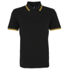 Men'S Classic Fit Tipped Polo in black-yellow