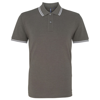 Men'S Classic Fit Tipped Polo in charcoal-white
