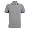 Men'S Classic Fit Tipped Polo in heathergrey-black