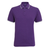 Men'S Classic Fit Tipped Polo in purpleheather-heathergrey