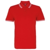 Men'S Classic Fit Tipped Polo in red-white