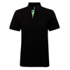 Men'S Classic Fit Contrast Polo in black-lime