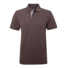 Men'S Classic Fit Contrast Polo in charcoal-heathergrey