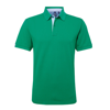 Cotton Polo With Oxford Fabric Insert in kelly-sky