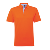 Cotton Polo With Oxford Fabric Insert in orange--cornflower