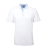 Cotton Polo With Oxford Fabric Insert in white-sky