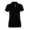 Women'S Contrast Polo in black-lime