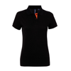 Women'S Contrast Polo in black-orange