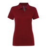 Women'S Contrast Polo in burgundy-charcoal