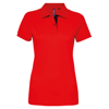 Women'S Contrast Polo in red-navy