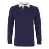 Men'S Classic Fit Long Sleeve Vintage Rugby Shirt in navy-natural